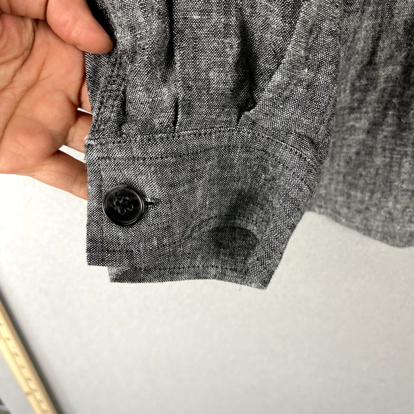 Zac and Rachel Linen Blend Tunic Top Womens 1X Gray Button Up Long Sleeve NWT - Picture 6 of 16